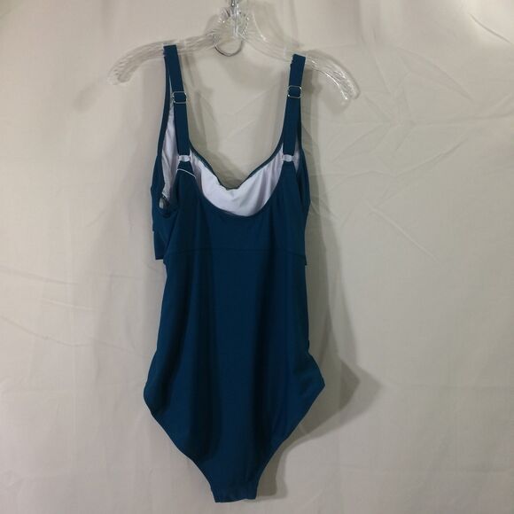 Eomenie Swimsuit XL Teal 1-Piece Cut Out Monokini NWT Adjustable Straps - Picture 4 of 6